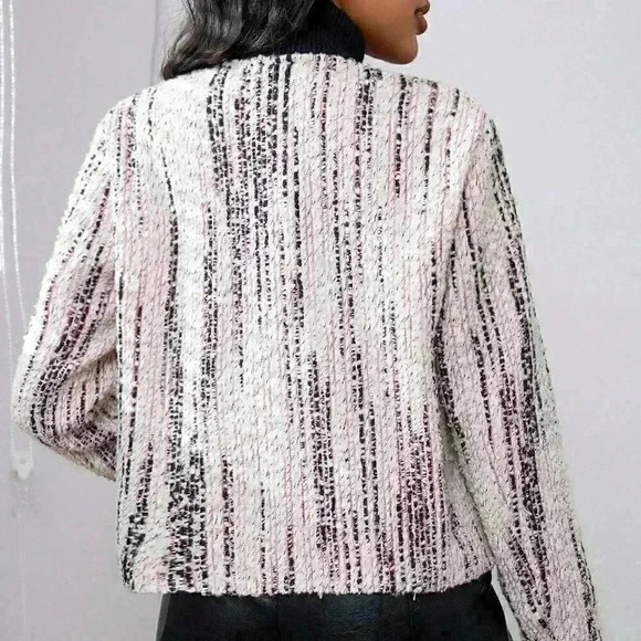 Multicolor Casual Womens Allover Print Button Front Overcoat - Picture 2 of 5